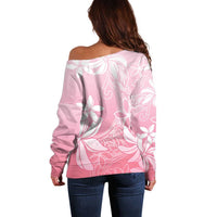 Tiare Tahiti Off Shoulder Sweater Pink Polynesia Motifs LT05 - Polynesian Pride