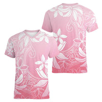 Tiare Tahiti Women V-Neck T-Shirt Pink Polynesia Motifs LT05 - Polynesian Pride