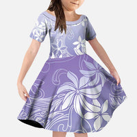 Tiare Tahiti Family Matching Short Sleeve Bodycon Dress and Hawaiian Shirt Purple Polynesia Motifs - Polynesian Pride