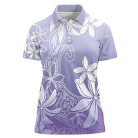 Tiare Tahiti Women Polo Shirt Purple Polynesia Motifs - Polynesian Pride