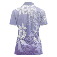 Tiare Tahiti Women Polo Shirt Purple Polynesia Motifs - Polynesian Pride