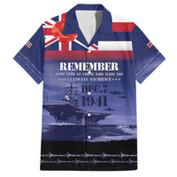 Hawaii Pearl Harbor Remembrance Day Family Matching Summer Maxi Dress and Hawaiian Shirt Flag Style LT05 Dad's Shirt - Short Sleeve Blue - Polynesian Pride