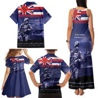 Hawaii Pearl Harbor Remembrance Day Family Matching Tank Maxi Dress and Hawaiian Shirt Flag Style LT05 - Polynesian Pride
