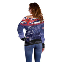 Hawaii Pearl Harbor Remembrance Day Off Shoulder Sweater Flag Style