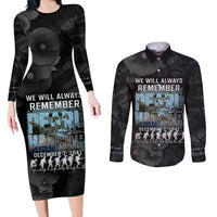 Personalized Pearl Harbor Remembrance Day Couples Matching Long Sleeve Bodycon Dress and Long Sleeve Button Shirt We Will Always Remember