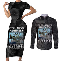 Personalized Pearl Harbor Remembrance Day Couples Matching Short Sleeve Bodycon Dress and Long Sleeve Button Shirt We Will Always Remember