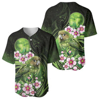 New Zealand Aotearoa Kakapo Baseball Jersey Maori Pattern With Manuka Galaxy Style LT05 - Polynesian Pride