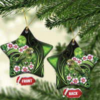 New Zealand Aotearoa Kakapo Ceramic Ornament Maori Pattern With Manuka Galaxy Style - Polynesian Pride