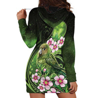 New Zealand Aotearoa Kakapo Hoodie Dress Maori Pattern With Manuka Galaxy Style - Polynesian Pride