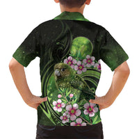 New Zealand Aotearoa Kakapo Kid Hawaiian Shirt Maori Pattern With Manuka Galaxy Style LT05 - Polynesian Pride