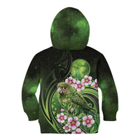 New Zealand Aotearoa Kakapo Kid Hoodie Maori Pattern With Manuka Galaxy Style - Polynesian Pride