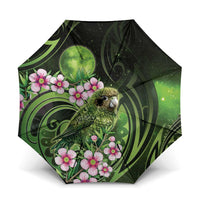 New Zealand Aotearoa Kakapo Umbrella Maori Pattern With Manuka Galaxy Style - Polynesian Pride