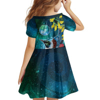 New Zealand Tui Bird Family Matching Summer Maxi Dress and Hawaiian Shirt Maori Koru With Pohutukawa Galaxy Style LT05 - Polynesian Pride