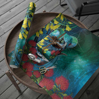 New Zealand Tui Bird Wrapping Paper Maori Koru With Pohutukawa Galaxy Style
