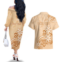 Personalised New Zealand Auckland Folk Festival Couples Matching Off The Shoulder Long Sleeve Dress and Hawaiian Shirt Vintage Style LT05 - Polynesian Pride