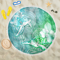 Couple Sea Turtle One Love One Heart Beach Blanket LT05 One Size 150cm Aqua - Polynesian Pride