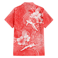 Polynesia Sea Turtle Couple Family Matching Off Shoulder Maxi Dress and Hawaiian Shirt Happy Valentine Day Red LT05 - Polynesian Pride