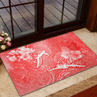 Polynesia Sea Turtle Couple Rubber Doormat Happy Valentine Day Red LT05 - Polynesian Pride