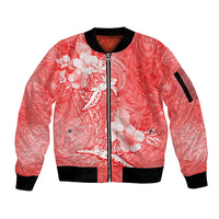 Polynesia Sea Turtle Couple Sleeve Zip Bomber Jacket Happy Valentine Day Red LT05 Unisex Red - Polynesian Pride