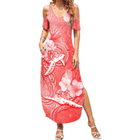 Polynesia Sea Turtle Couple Summer Maxi Dress Happy Valentine Day Red LT05 Women Red - Polynesian Pride