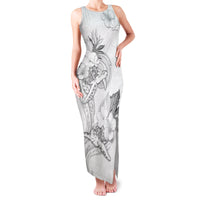 Polynesia Sea Turtle Couple Family Matching Tank Maxi Dress and Hawaiian Shirt Happy Valentine Day White LT05 Mom's Dress White - Polynesian Pride