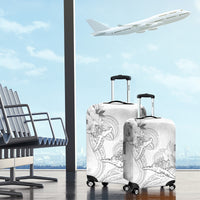 Polynesia Sea Turtle Couple Luggage Cover Happy Valentine Day White LT05 - Polynesian Pride