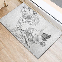 Polynesia Sea Turtle Couple Rubber Doormat Happy Valentine Day White LT05 - Polynesian Pride