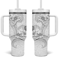 Polynesia Sea Turtle Couple Tumbler With Handle Happy Valentine Day White