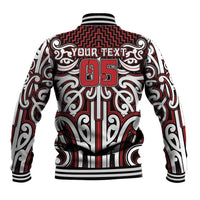 Custom Aotearoa Ngapuhi Baseball Jacket Maori Tribal Pattern Mix Poutama