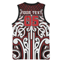 Custom Aotearoa Ngapuhi Basketball Jersey Maori Tribal Pattern Mix Poutama