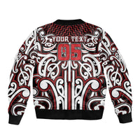 Custom Aotearoa Ngapuhi Bomber Jacket Maori Tribal Pattern Mix Poutama