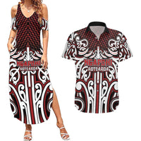 Custom Aotearoa Ngapuhi Couples Matching Summer Maxi Dress and Hawaiian Shirt Maori Tribal Pattern Mix Poutama