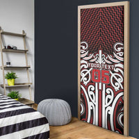 Custom Aotearoa Ngapuhi Door Cover Maori Tribal Pattern Mix Poutama