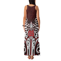 Custom Aotearoa Ngapuhi Family Matching Tank Maxi Dress and Hawaiian Shirt Maori Tribal Pattern Mix Poutama