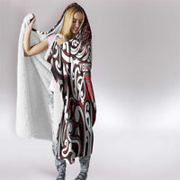 Custom Aotearoa Ngapuhi Hooded Blanket Maori Tribal Pattern Mix Poutama