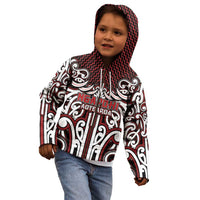 Custom Aotearoa Ngapuhi Kid Hoodie Maori Tribal Pattern Mix Poutama