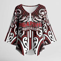 Custom Aotearoa Ngapuhi Kimono Sleeve Blouse Maori Tribal Pattern Mix Poutama