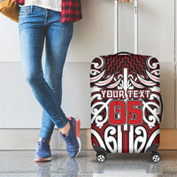 Custom Aotearoa Ngapuhi Luggage Cover Maori Tribal Pattern Mix Poutama