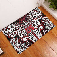 Custom Aotearoa Ngapuhi Rubber Doormat Maori Tribal Pattern Mix Poutama