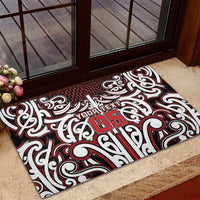 Custom Aotearoa Ngapuhi Rubber Doormat Maori Tribal Pattern Mix Poutama