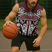 Custom Aotearoa Ngapuhi Sleeveless Zip Hoodie Maori Tribal Pattern Mix Poutama LT05 - Polynesian Pride