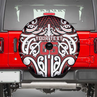 Custom Aotearoa Ngapuhi Spare Tire Cover Maori Tribal Pattern Mix Poutama
