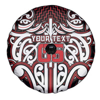 Custom Aotearoa Ngapuhi Spare Tire Cover Maori Tribal Pattern Mix Poutama