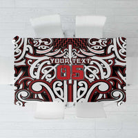 Custom Aotearoa Ngapuhi Tablecloth Maori Tribal Pattern Mix Poutama