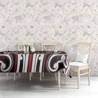 Custom Aotearoa Ngapuhi Tablecloth Maori Tribal Pattern Mix Poutama