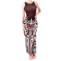 Custom Aotearoa Ngapuhi Tank Maxi Dress Maori Tribal Pattern Mix Poutama
