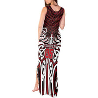 Custom Aotearoa Ngapuhi Tank Maxi Dress Maori Tribal Pattern Mix Poutama