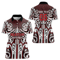 Custom Aotearoa Ngapuhi Women Polo Shirt Maori Tribal Pattern Mix Poutama