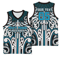 Custom Aotearoa Ngati Porou Basketball Jersey Maori Tribal Pattern Mix Poutama