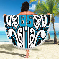 Custom Aotearoa Ngati Porou Beach Blanket Maori Tribal Pattern Mix Poutama